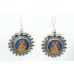 Traditional tribal temple 925 Sterling Silver India God Monk Painting Earrings